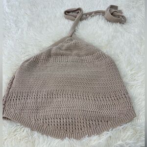 Guess Tan Knit Halter Top